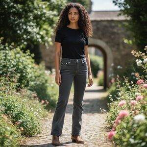 Bebe Charcoal Gray Corduroy Pants Rhinestone